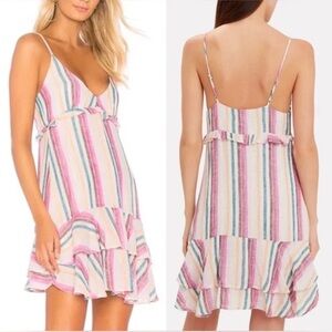 Rails Women’s Martina Mini Dress in Avila Striped Linen Blend Size M Beach Lined